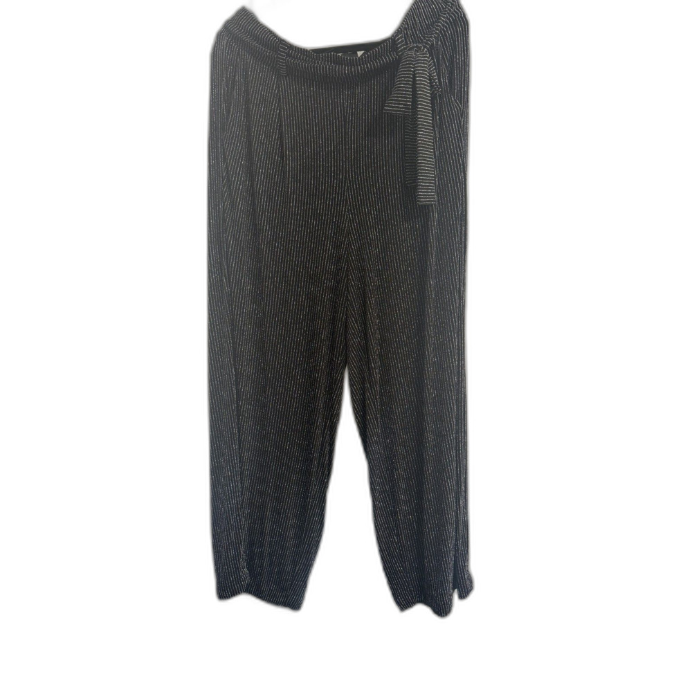 Torrid High Waisted Sparkle Pinstripe Pants with Tie